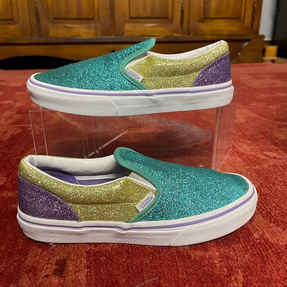 WMNS Mermaid Glitter Vans Slip Ons. - Picture 2 of 12